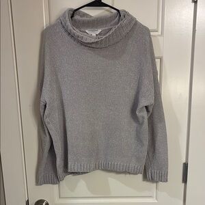 Time and Tru Gray Cowl Neck Sweater Relaxed Fit